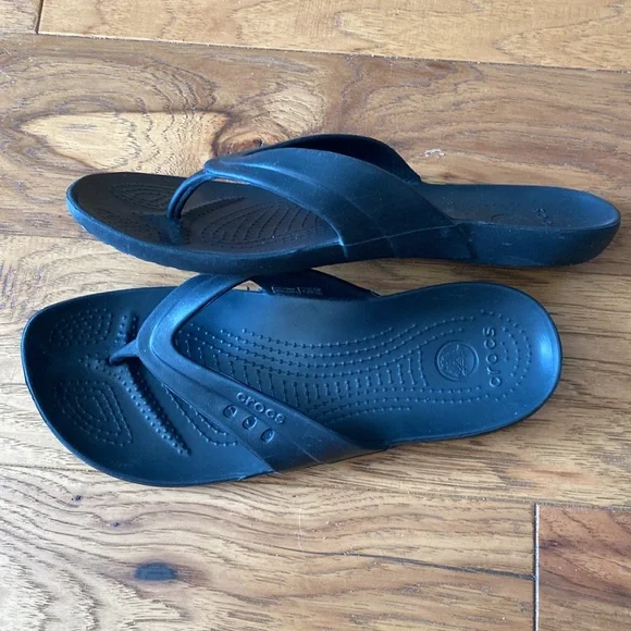 Black corcs sandles shoes flip flops slip on - Picture 8 of 8